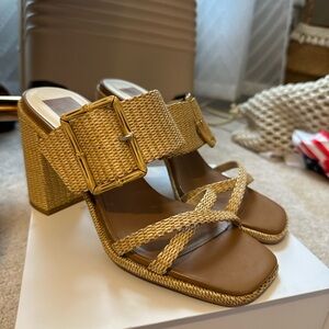 Dolce Vita Tan Woven Block Heels